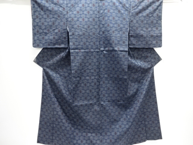 未使用品　抽象模様織り出し西陣お召着物アンサンブル